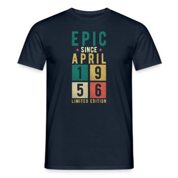 Anniversaire Avril 1956 - T-shirt homme - marine - Devant - AI Model Male 178 light (178cm)