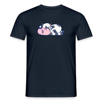 Vache endormie - T-shirt homme - marine - Devant - AI Model Male 178 light (178cm)