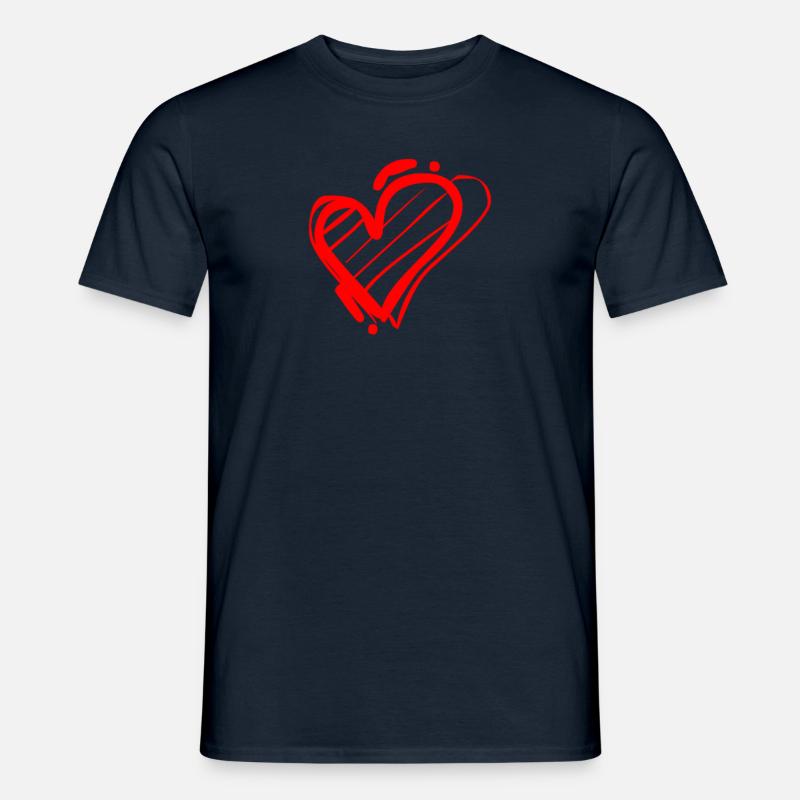Herz - Männer T-Shirt - Navy