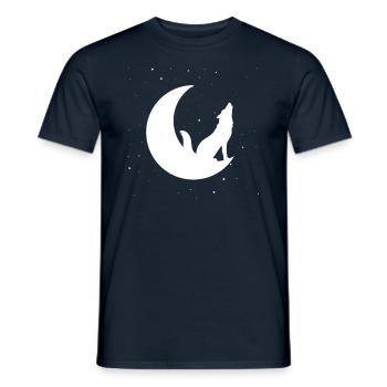 Wolf Mond - Männer T-Shirt - Navy - Vorne - AI Model Male 178 light (178cm)