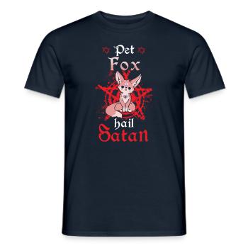 Pet Fox Hail Satan - Männer T-Shirt - Navy - Vorne - AI Model Male 178 light (178cm)