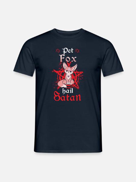 Pet Fox Hail Satan - Men's T-Shirt - navy