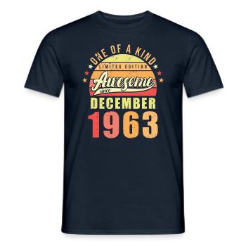 Geburtstag Dezember 1963 - Männer T-Shirt - Navy - Vorne - AI Model Male 178 light (178cm)
