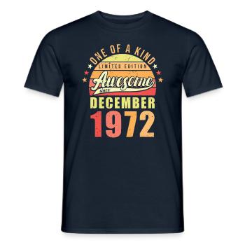 Geburtstag Dezember 1972 - Männer T-Shirt - Navy - Vorne - AI Model Male 178 light (178cm)