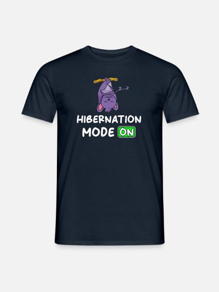 Hibernation Mode On with Bat - Men's T-Shirt - navy