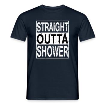 Douche droite outta - T-shirt homme - marine - Devant - AI Model Male 178 light (178cm)