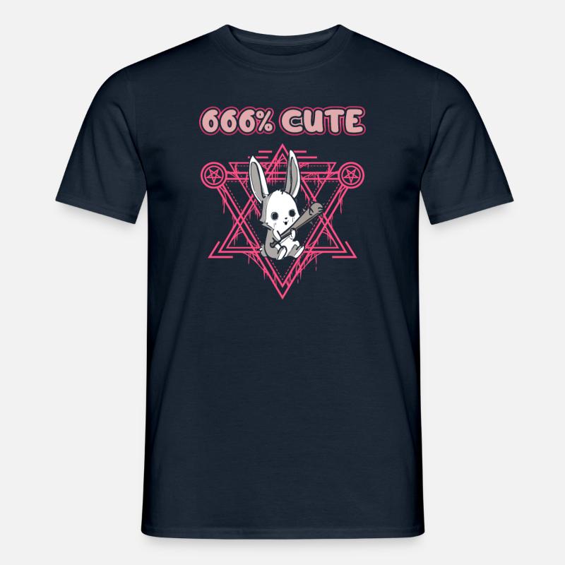 666% Słodki kawaii Satanic Goth - T-shirt męski - granatowy
