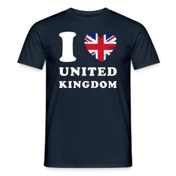 England I love United Kingdom - Männer T-Shirt - Navy - Vorne - AI Model Male 178 light (178cm)