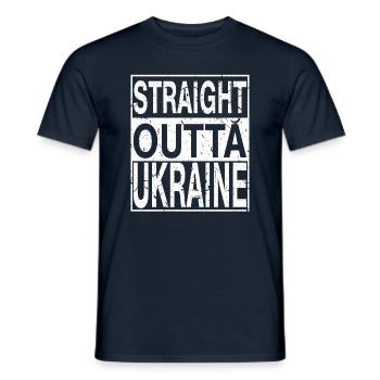 Ukraine Straight outta Ukraine - Männer T-Shirt - Navy - Vorne - AI Model Male 178 light (178cm)