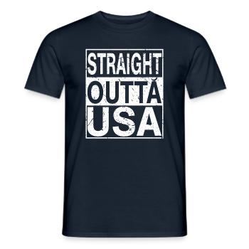 États-Unis Straight outta États-Unis - T-shirt homme - marine - Devant - AI Model Male 178 light (178cm)