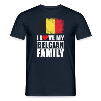Belgien Familie - Männer T-Shirt - Navy - Vorne - AI Model Male 178 light (178cm)