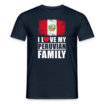 Peru Family Love Saying - Men's T-Shirt - navy - Front - AI Model Male 178 light (178cm)