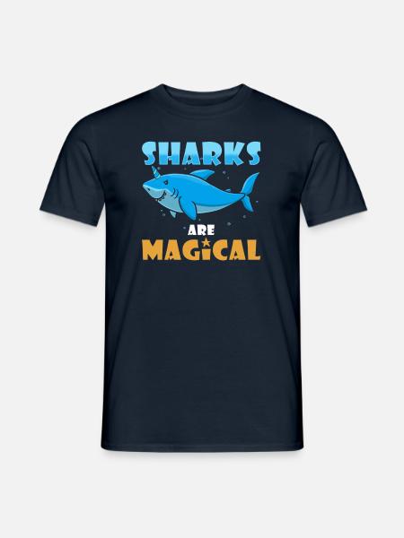 Hai Einhorn Hai - Männer T-Shirt - Navy