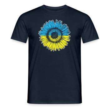 Ukraine Flagge Sonnenblume - Männer T-Shirt - Navy - Vorne - AI Model Male 178 light (178cm)