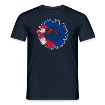 Drapeau du Népal Tournesol - T-shirt homme - marine - Devant - AI Model Male 178 light (178cm)