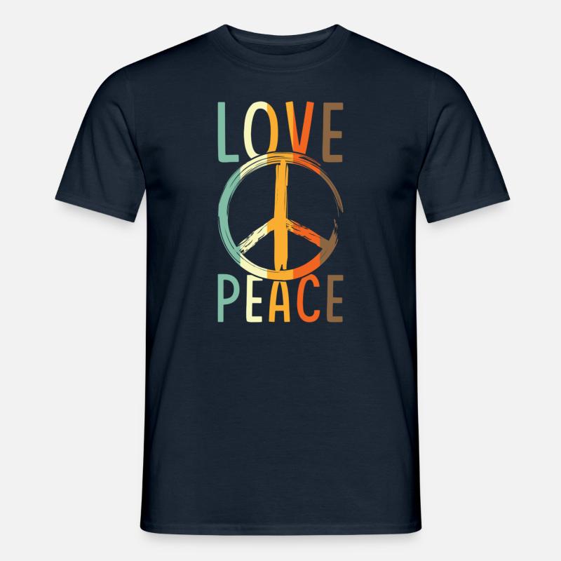 Love Peace Friedenszeichen - Männer T-Shirt - Navy