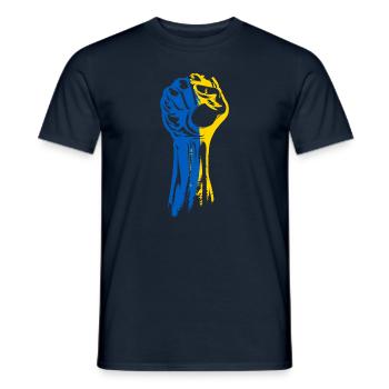 Ukraine Poing en Ukraine Couleurs - T-shirt homme - marine - Devant - AI Model Male 178 light (178cm)