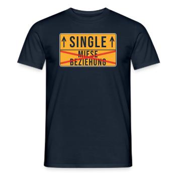 Single - Männer T-Shirt - Navy - Vorne - AI Model Male 178 light (178cm)