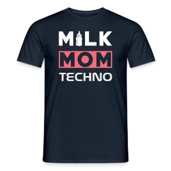 Milk Mom Techno - Männer T-Shirt - Navy - Vorne - AI Model Male 178 light (178cm)
