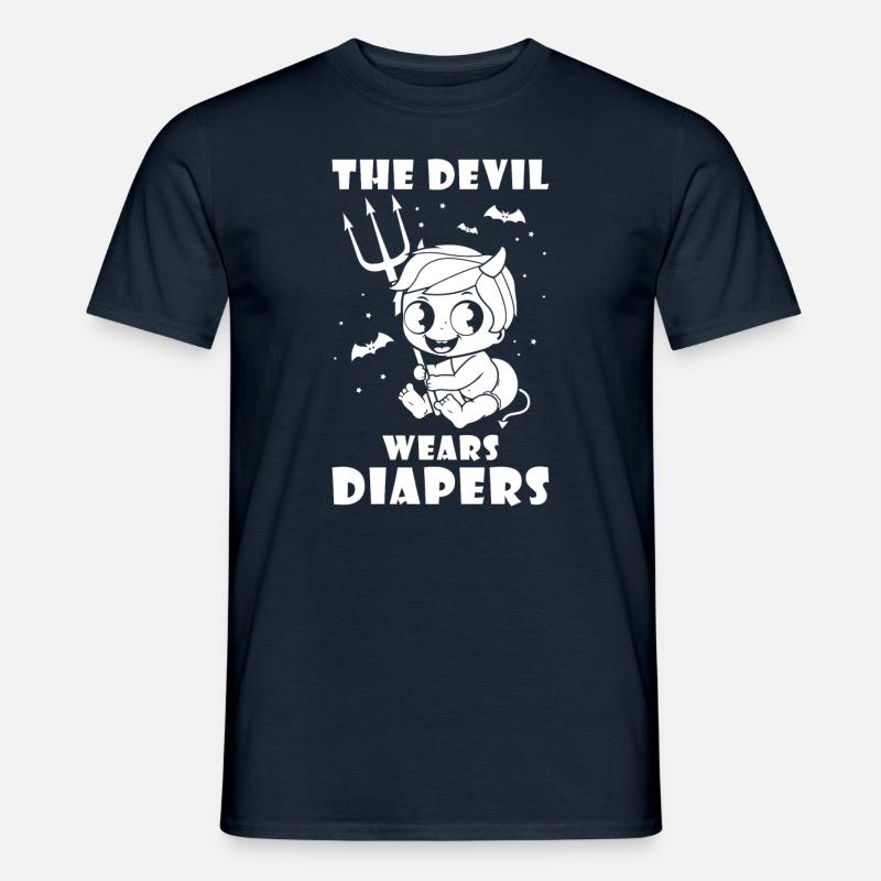 The Devil wears Diapers - Men's T-Shirt - navy
