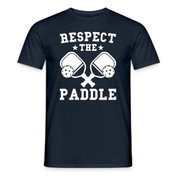 Pickleball Respsect the Paddle - Men's T-Shirt - navy - Front - AI Model Male 178 light (178cm)