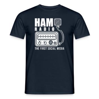 Amateur radio - Men's T-Shirt - navy - Front - AI Model Male 178 light (178cm)