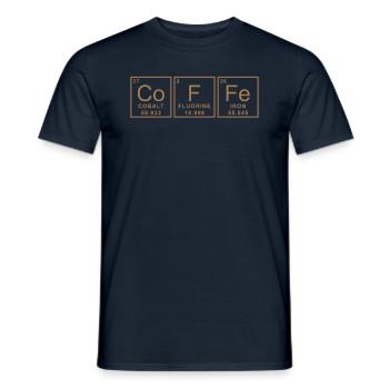Periodic table coffee - Men's T-Shirt - navy - Front - AI Model Male 178 light (178cm)