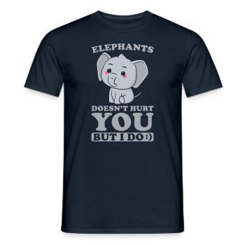 Elephants ne vous fait pas de mal, mais je le fais - T-shirt homme - marine - Devant - AI Model Male 178 light (178cm)
