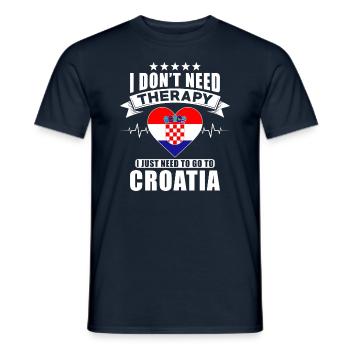 Croatia I do not need Therapy - Men's T-Shirt - navy - Front - AI Model Male 178 light (178cm)