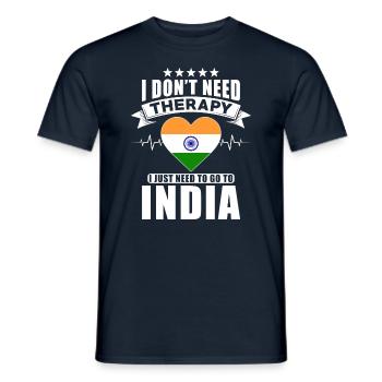 India I do not need Therapy - Men's T-Shirt - navy - Front - AI Model Male 178 light (178cm)