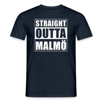 Straight outta Malmö - Men's T-Shirt - navy - Front - AI Model Male 178 light (178cm)