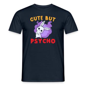 Cute but Psycho Hase Goth - Men's T-Shirt - navy - Front - AI Model Male 178 light (178cm)