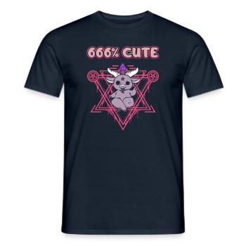 666% Cute kawaii Satanic Goth - Männer T-Shirt - Navy - Vorne - AI Model Male 178 light (178cm)