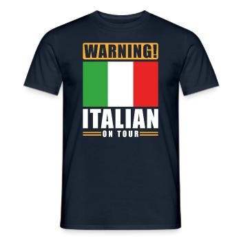 Warning Italian on Tour - Men's T-Shirt - navy - Front - AI Model Male 178 light (178cm)