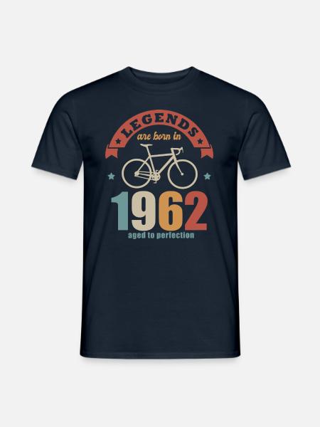 Fahrradfahrer Geburtstag Jahrgang 1962 60 Jahre - Männer T-Shirt - Navy