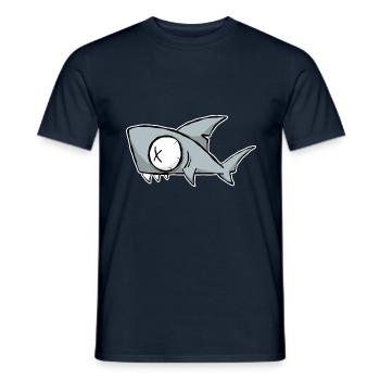 FUNNY SHARK. COMIC STYLE FOR SUMMER, BEACH, SEA - Men's T-Shirt - navy - Front - AI Model Male 178 light (178cm)
