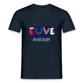 Liebe Weihnachten Schule Mittagessen Cafeteria Dame - Männer T-Shirt - Navy - Vorne - AI Model Male 178 light (178cm)