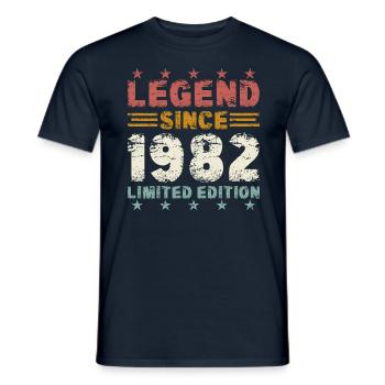Legend 1982 Vintage Vintage Birthday Gift - Men's T-Shirt - navy - Front - AI Model Male 178 light (178cm)