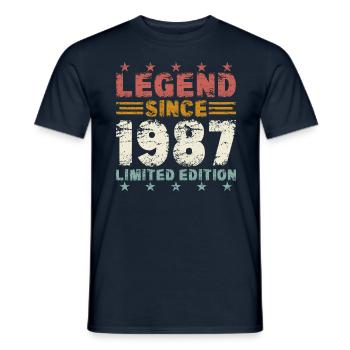 Légende 1987 Vintage Vintage Cadeau d’Anniversaire - T-shirt homme - marine - Devant - AI Model Male 178 light (178cm)