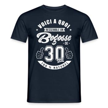 Bogosse de 30 ans anniversaire 30 ans - T-shirt homme - marine - Devant - AI Model Male 178 light (178cm)