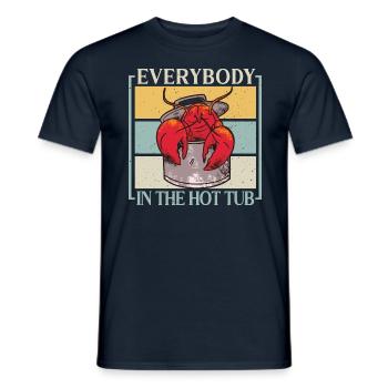 Everybody In The Hot Tub Funny Crawfish Crayfish - Men's T-Shirt - navy - Front - AI Model Male 178 light (178cm)