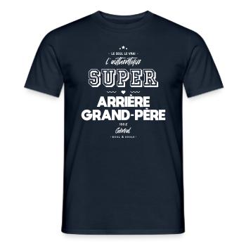 L authentique super arrière grand père génial - T-shirt homme - marine - Devant - AI Model Male 178 light (178cm)