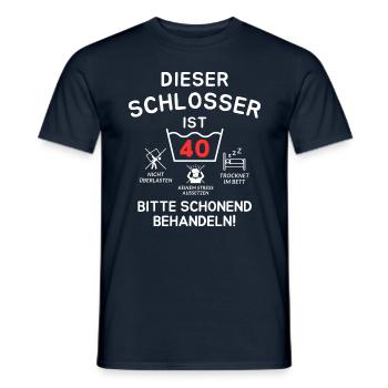 Dieser Schlosser ist 40. Schonend behandeln! - Männer T-Shirt - Navy - Vorne - AI Model Male 178 light (178cm)