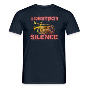 Je détruis le tuba silence - T-shirt homme - marine - Devant - AI Model Male 178 light (178cm)