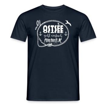 Ostseeliebe - Ostsee geht immer ! - Männer T-Shirt - Navy - Vorne - AI Model Male 178 light (178cm)
