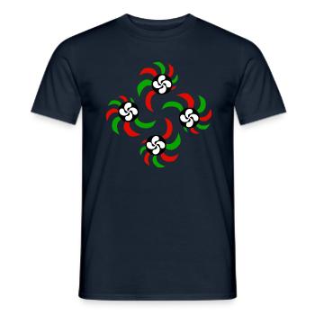 Croix du Pays Basque - T-shirt homme - marine - Devant - AI Model Male 178 light (178cm)