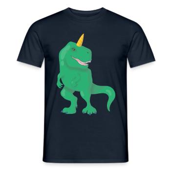 Dino Einhorn T-Rex - Männer T-Shirt - Navy - Vorne - AI Model Male 178 light (178cm)