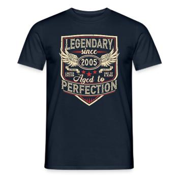 Légendaire depuis l’anniversaire vintage 2005 - T-shirt homme - marine - Devant - AI Model Male 178 light (178cm)
