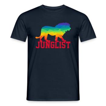 Junglist - Jungle Drum and Bass DnB Lion - Men's T-Shirt - navy - Front - AI Model Male 178 light (178cm)