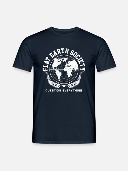 Flat Earth Society - Verschwörungstheorie - Männer T-Shirt - Navy